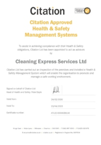 cleaning health and safety certificate