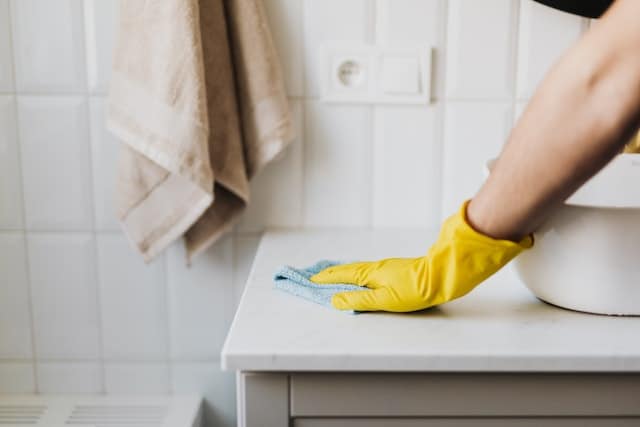 cleaning of the bathroom