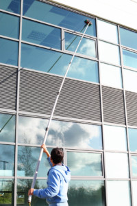 Window cleaner using the water fed pole system