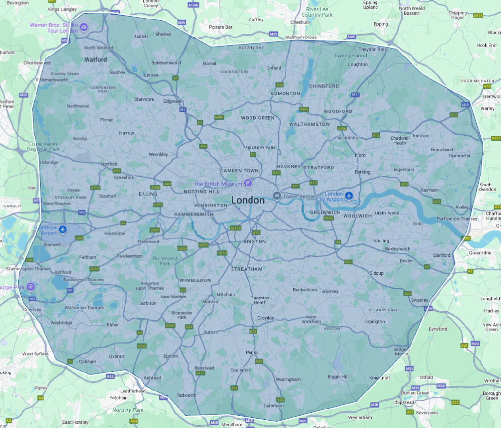areas we cover in london regular domestic